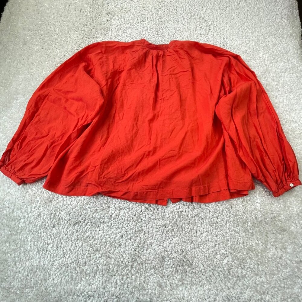 Doen The Jane Blouse Orange Red Scarlett - Picture 3 of 11